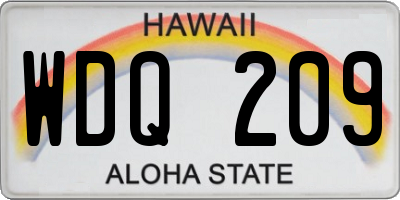 HI license plate WDQ209