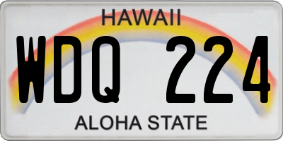 HI license plate WDQ224