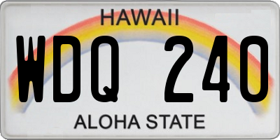 HI license plate WDQ240