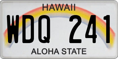 HI license plate WDQ241