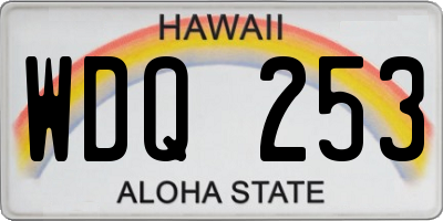 HI license plate WDQ253