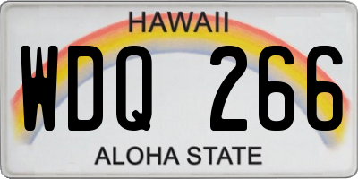 HI license plate WDQ266
