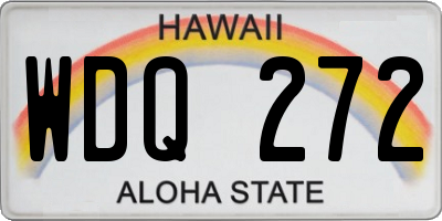 HI license plate WDQ272