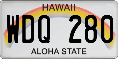 HI license plate WDQ280