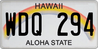 HI license plate WDQ294