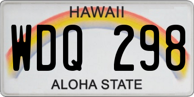 HI license plate WDQ298