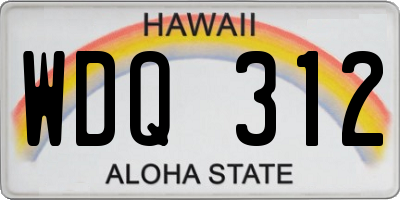 HI license plate WDQ312