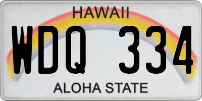 HI license plate WDQ334