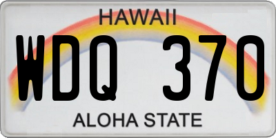 HI license plate WDQ370