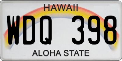 HI license plate WDQ398