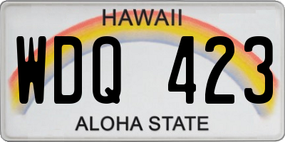 HI license plate WDQ423
