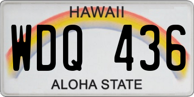 HI license plate WDQ436