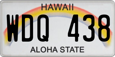 HI license plate WDQ438