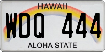 HI license plate WDQ444