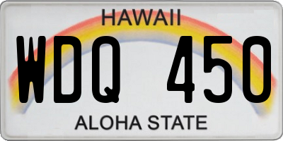 HI license plate WDQ450