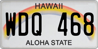 HI license plate WDQ468
