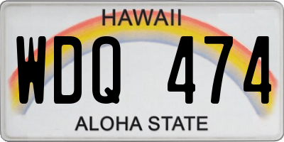 HI license plate WDQ474