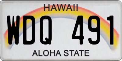 HI license plate WDQ491