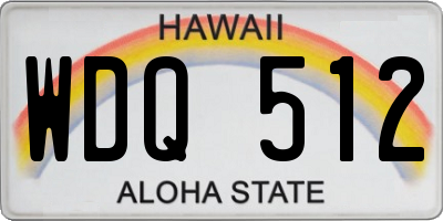 HI license plate WDQ512