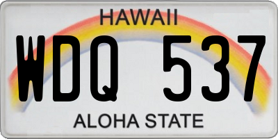 HI license plate WDQ537