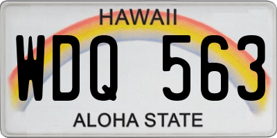 HI license plate WDQ563