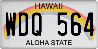 HI license plate WDQ564