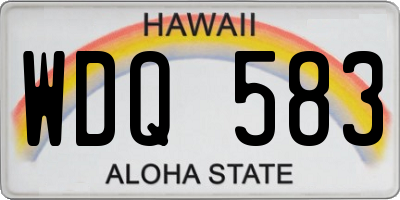 HI license plate WDQ583