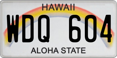 HI license plate WDQ604