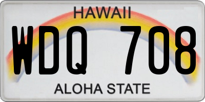 HI license plate WDQ708
