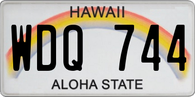 HI license plate WDQ744