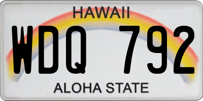 HI license plate WDQ792