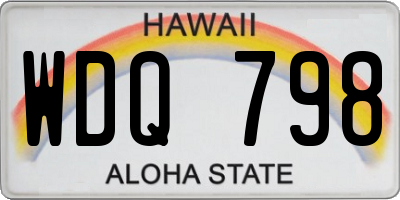 HI license plate WDQ798