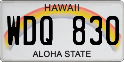 HI license plate WDQ830