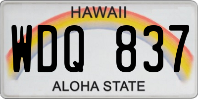 HI license plate WDQ837