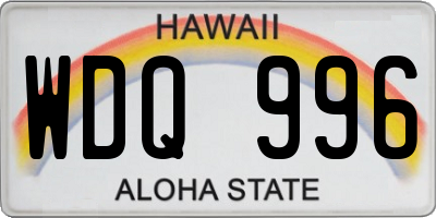 HI license plate WDQ996