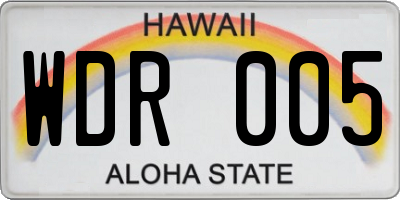 HI license plate WDR005