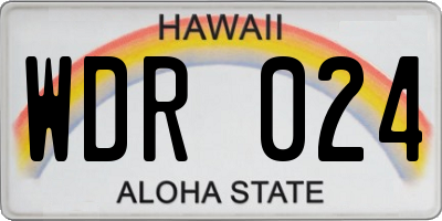 HI license plate WDR024