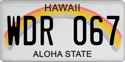 HI license plate WDR067