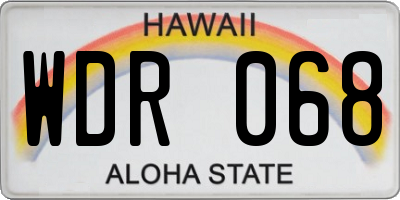 HI license plate WDR068