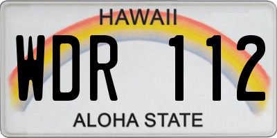 HI license plate WDR112