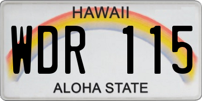 HI license plate WDR115