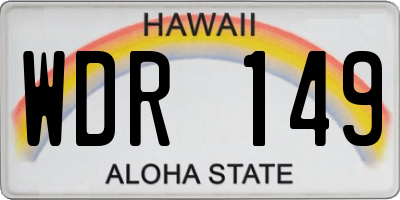 HI license plate WDR149
