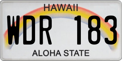 HI license plate WDR183