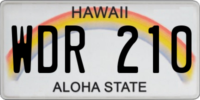 HI license plate WDR210