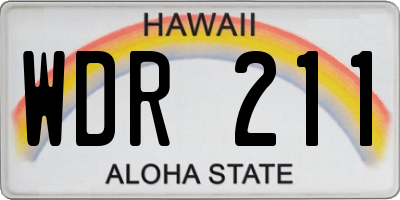 HI license plate WDR211