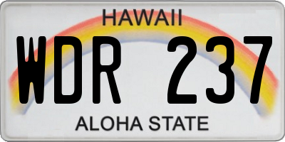 HI license plate WDR237