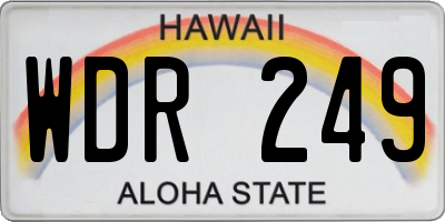 HI license plate WDR249