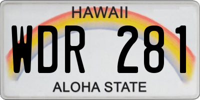 HI license plate WDR281