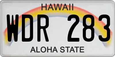 HI license plate WDR283