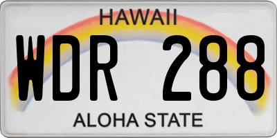 HI license plate WDR288